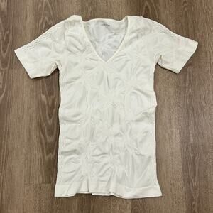 Anne Fontaine Neptune Textured Short Sleeve Tee‎ White Size 40 (US 6–8)